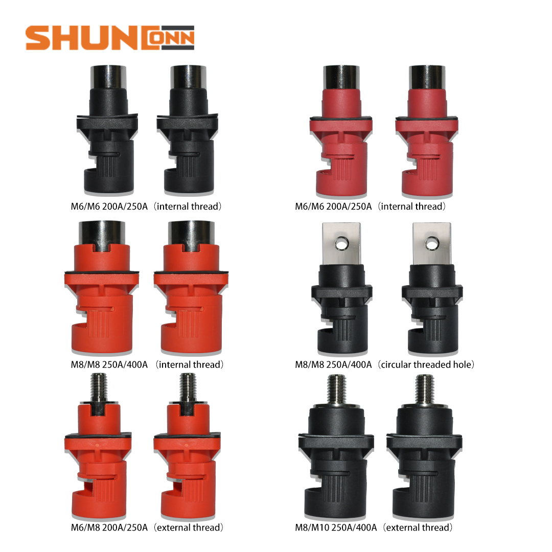 Shunconn Energy storage power connector200A/250A  external thread M6/M8(orange color)